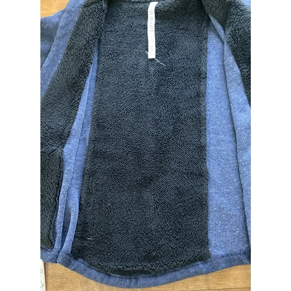 Alo Yoga Dream Fleece Jacket Sz‎ S Blue Full Zip ballet sleeves Activewear